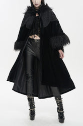 Cape en tissu jacquard noir avec piqûres en forme de pétales, ruban tridimensionnel, manches larges en laine style cape, veste gothique pour femmes